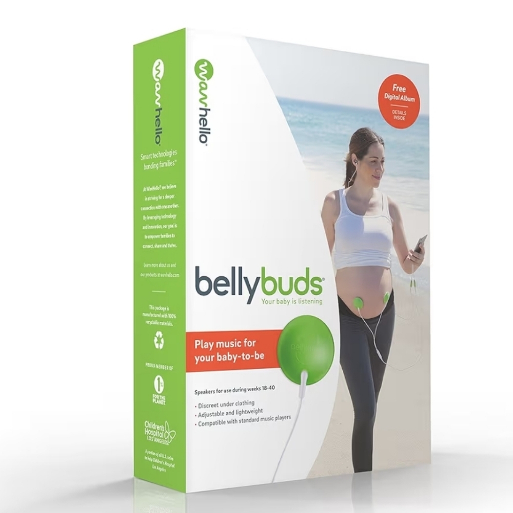 WavHello BellyBuds Baby-Bump Prenatal Headphones Speakers Babyshower